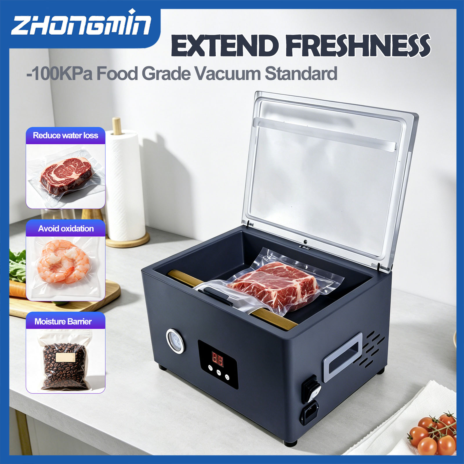Food Vacuum Sealer Machine - Mesin Penyegel Vakum Makanan ZM-CVS300 Mesin