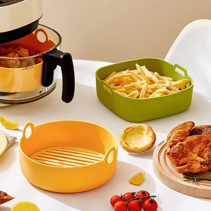 Air Fryer Silicone Pot Liner - Liner penggorengan udara bulat persegi mangkuk